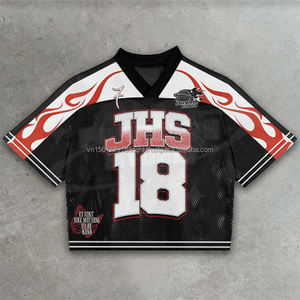 Maillot de football tendance, nouveau, col en V, coupe ample, décontracté, imprimé personnalisé, manches courtes, respirant, séchage rapide, anti-UV, sport - Product Image 2