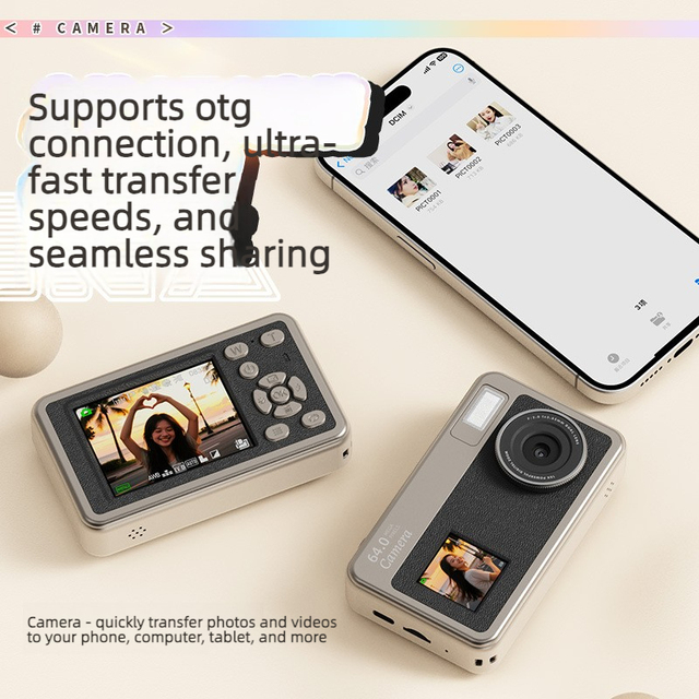 Rolin K7 2026 New Retro CCD Camera Entry Level 4K Video Professional Student Mini Digital Camera 2.7-inch LCD 1000mAh Lithium