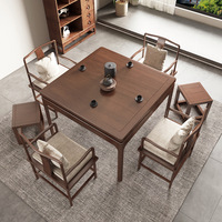Nouvelle table à manger carrée en bois massif chinois avec jeu de cartes et jeu d'échecs des Huit Immortels, design moderne, montage facile