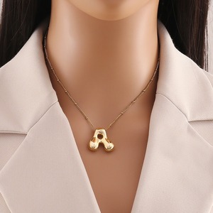 Collar inicial alfabeto letra burbuja collar 3D Oro inicial monograma collar globo letras regalo personalizado para ella - Product Image 2