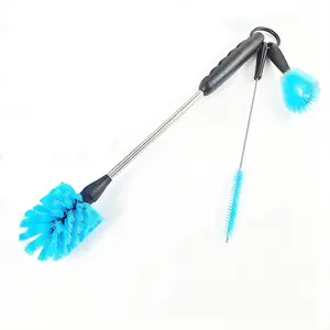 Brosse à bouteille d'eau en acier inoxydable Brosse à récurer à long manche construite pour nettoyer les biberons de sport