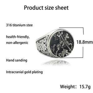 Yunnique Anillo ecuestre de acero inoxidable para hombre, diseño de animales plateados, joyería de regalo 24002 - Product Image 5