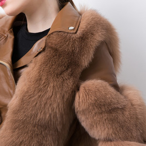 QIUCHEN QC20066 manteau de fourrure véritable femmes manteaux d'hiver veste de fourrure de renard véritable vestes en cuir véritable peau de mouton vêtements de fourrure de luxe - Product Image 3