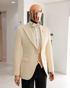 Sur mesure formel <span class=keywords><strong>blanc</strong></span> hommes costumes coupe régulière 2 pièces smokings velours châle revers ceinture Blazer <span class=keywords><strong>pantalon</strong></span> <span class=keywords><strong>pour</strong></span> les mariés de <span class=keywords><strong>mariage</strong></span> - Product Image 3