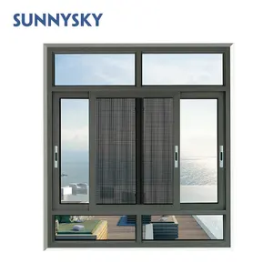 Sunnysky jendela geser kaca ganda Filipina bingkai aluminium Harga Murah kustom