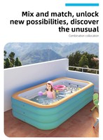 Piscine gonflable transfrontalière pour enfants avec toboggan, épaissie, grande, d'extérieur, avec parasol et protection solaire pour bébé
