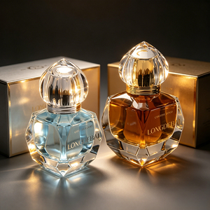Custom Luxury <b>Perfume</b> Glass <b>Bottle</b> 30ml 50ml 100ml Crimp clear Glass Empty <b>Perfume</b> <b>Bottles</b> with Gold Box Packaging - Product Image 1