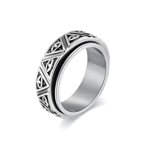 Ancient Egyptian Horus Eye <b>Titanium</b> Steel Rotating <b>Ring</b> Pyramid Design Men's Fashion Jewelry Index Finger <b>Ring</b> Gold Color - Product Image 5