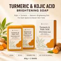 Savon Éclaircissant au Curcuma et à l'Acide Kojique, Marque Privée OEM, à la Glycérine, Anti-Taches Brunes, Visage et Corps, Végétalien, Sans Parabène, Beauté Pure