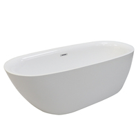 Baignoire ovale autoportante en acrylique, surface solide en ABS blanc, BESMA B-7123, garantie de 3 ans, fonction de trempage, utilisation hôtelière