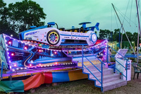 Attraction de carnaval montée sur remorque d'amusement pour enfants en voiture de course électrique d'intérieur commerciale à vendre