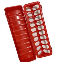 Nouveauté Abreuvoir à Poulet 12 Trous avec Godet Rouge, Mangeoire pour Animaux en Plastique PP, 20 cm, Auge d'Alimentation Rouge pour Volaille