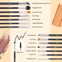 Kuas rias wajah profesional alat kecantikan Perona mata rambut sintetis alami Concealer Eyeliner alis tipis kustom