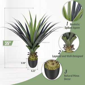 Planta de <span class=keywords><strong>agave</strong></span> con pinchos artificiales de 3 pies, 90CM, 36 pulgadas, plantas de <span class=keywords><strong>agave</strong></span> de imitación en maceta para interiores y exteriores, planta pequeña a prueba de rayos UV para porche delantero - Product Image 3