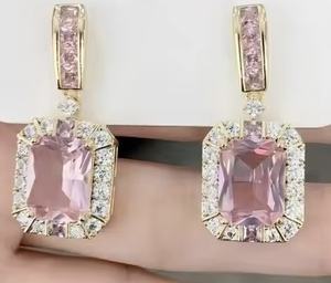 Fabricants de bijoux, boucles d'oreilles de luxe, vente en gros de bijoux, bijoux en vrac, Chine, boucles d'oreilles en zircon pour femmes - Product Image 2