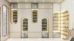 CIRI Custom Vintage Style Wooden Perfume showcase Nostalgic Perfume Shop Wooden Paint Display <strong>Shelf</strong> - Product Image 3