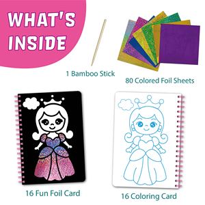 Kit d'activités créatives DIY Princesse avec feuilles d'aluminium, cadeau pour enfants avec papier cartonné et impression offset, pour Noël, anniversaire, jouets de voyage - Product Image 3