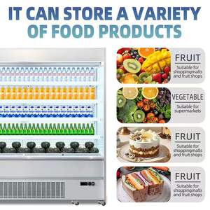 خزانة متعددة الأسطح شبه رأسية ، ثلاجة عرض تجارية منتصبة للخضروات والفواكه - Product Image 2