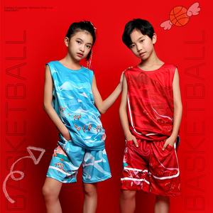 Enfants XS Taille Sports Training Camp Suit Imprimé Basketball Jersey pour Garçons Filles Été pour les élèves du primaire et du secondaire - Product Image 4
