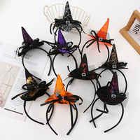 Serre-tête mini chapeau de sorcière pointu d'Halloween avec toile d'araignée noire, accessoires capillaires pour femmes, idéal pour le cosplay, les déguisements et les célébrations festives