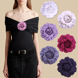 Stereo piccola camelia profumata 7.5cm Premium spilla artigianale accessori completo maglione cappotto fiore spilla - Product Image 1
