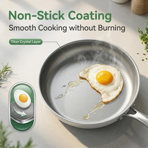 Sartén <span class=keywords><strong>de</strong></span> Titanio y Cerámica Antiadherente, Sartén <span class=keywords><strong>de</strong></span> Hierro Fundido con Tapa, Compatible con Inducción, Apta para Alimentos, No Tóxica, Utensilios <span class=keywords><strong>de</strong></span> Cocina para el Hogar - Product Image 4