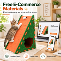 Vente en gros OEM Maison à chat en feutre, Triangle, Grotte pour chat, Rampe à gratter, Maison de jeu intérieure pour animaux de compagnie, Couleur, taille et emballage personnalisés