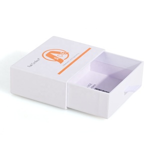 Custom Logo Personalized Sliding <b>Drawer</b> Gift Box <b>Small</b> Cardboard Paper Packaging with Ribbon for Jewelry Candle Cosmetics - Product Image 1