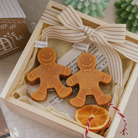 Bougies parfumées artisanales personnalisées en forme de bonhomme en pain d'épices pour Noël, Pâques, Diwali, Thanksgiving, idéales pour les bars