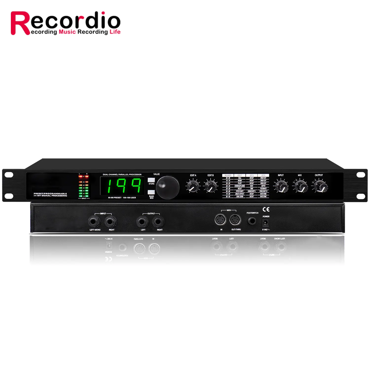 Procesador DSP de reverberación Digital profesional, ecualizador de Audio, micrófono Vocal, multiefecto, GAX-4II