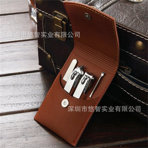 Leather protective cover for nail clippers, nail <b>tool</b> case, manicure kit storage <b>bag</b> - Product Image 3