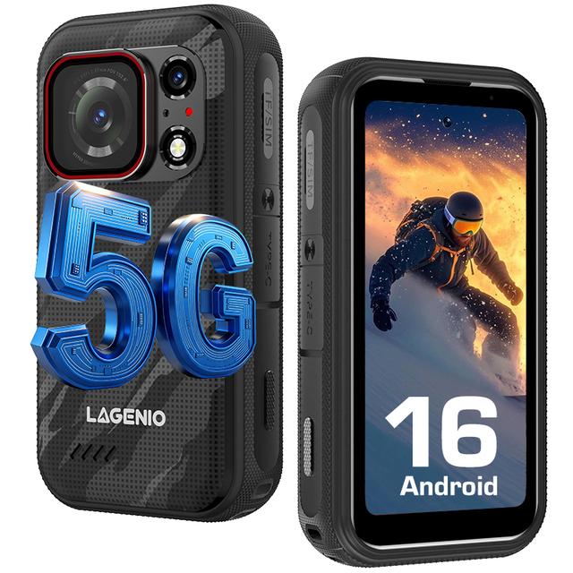 Brand New LAGENIO Eagle Pro 5G Rugged Phone 3700mAh 33W 36(12+24)GB 256GB 50MP+48MP Camera IP68/IP69k Outdoor Rugged Smartphone