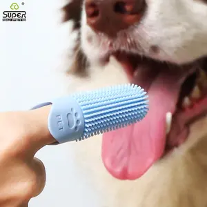 사용자 정의 애완 동물 손가락 칫솔 실리콘 청소 브러시 360 애완 동물 미용 칫솔 애완 동물 칫솔