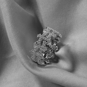UWIN nuovo arrivo anello incrociato <span class=keywords><strong>croce</strong></span> giglio-De-Lis anello da donna uomo ghiacciato CZ Ring - Product Image 6
