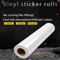 Rollo de Vinilo Autoadhesivo de 120 micras y 140 g/m², Brillante, Anti-Rizado, Compatible con Tinta Solvente/Eco-Solvente/UV, Ecológico, para Señalización Exterior