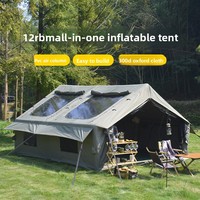 Tente gonflable de camping extérieure 12 places, une pièce, un salon, en tissu Oxford, quatre saisons, imperméable 2000-3000 mm