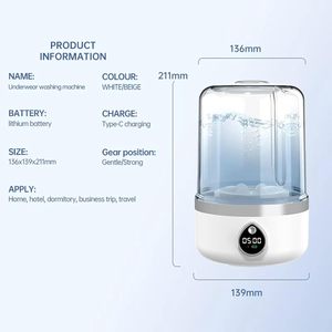 Lavadora Portátil Plegable Multifuncional Única de Calidad Garantizada, Mini Lavadora Semiautomática de Plástico con USB en Inglés - Product Image 3
