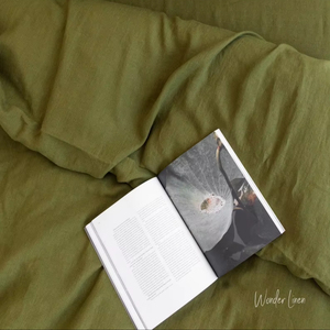 <b>Queen</b> <b>Size</b> 200TC Eucalyptus Green Linen Duvet Cover Set 100% Natural Stonewashed Linen Soft Washed <b>Sheet</b> Pillowcase Stitched - Product Image 1