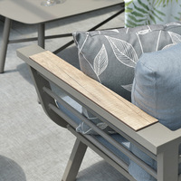 Ensemble de meubles de jardin de haute qualité, modernes et populaires, avec structure en aluminium, pour terrasse et salon de jardin, comprenant un canapé et une table basse.
