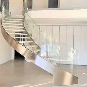 <span class=keywords><strong>Escalera</strong></span> Curva de Gran Radio, <span class=keywords><strong>Escalones</strong></span> <span class=keywords><strong>Anchos</strong></span> Curvos, Barandilla de Vidrio Curva, Diseño de <span class=keywords><strong>Escalera</strong></span> para Penthouse - Product Image 3