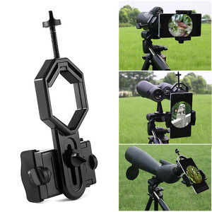 Negro ajustable teléfono móvil adaptador montaje microscopio Spotting Scope telescopio Clip soporte teléfono soporte - Product Image 5