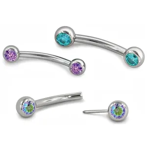 Gaby Nieuwe Push Pin Buik Ring Tepel Ringen Kleurrijke Belly Piercing 316L Rvs Waterdicht Groothandel Piercing Sieraden