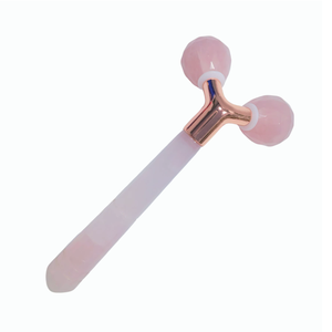 Fournisseur chinois, commande en gros, rouleau de massage facial en quartz rose 3D en forme de Y, outil de beauté anti-âge en cristal naturel pour le lifting de la peau du visage - Product Image 1