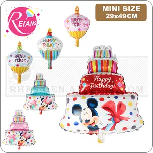 米奇米妮老鼠生日快乐派对装饰品孩子蛋糕箔气球婴儿淋浴生日用品儿童空气 Globos