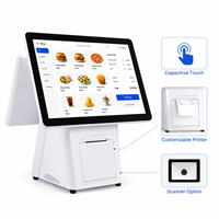 Terminal POS de Doble Pantalla de 15.6 Pulgadas con Pantalla para el Cliente e Impresora Opcional de 80 mm para Proyectos de Punto de Venta
