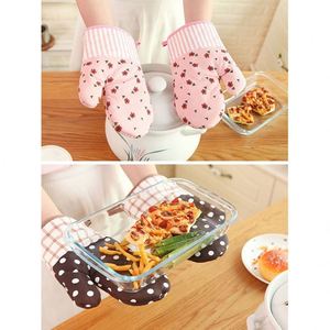 Guantes y Almohadillas Antideslizantes de Algodón y Lino para Cocina, Resistentes al Calor, para Microondas, Repostería y Horno - Product Image 5