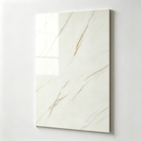 Carrelage en porcelaine de luxe aspect marbre veiné doré, poli, émaillé, imperméable, isolant thermique, 9-12 mm, pour murs et sols