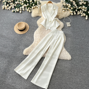 <span class=keywords><strong>Conjunto</strong></span> básico de verano de 2 piezas para <span class=keywords><strong>mujer</strong></span>, top con tiras y traje, venta al por mayor - Product Image 4