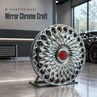 Jantes de voiture de luxe en alliage d'aluminium forgé chromé miroir de 21 pouces, plaqué zinc, à rayons multiples, design soleil éclatant, 5x130 PCD
