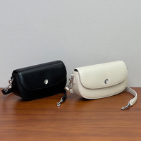 Sac à bandoulière de luxe en cuir véritable pour femme avec sangle réglable, fermeture à fermoir de 4 pouces, sac à main tendance à sangle unique